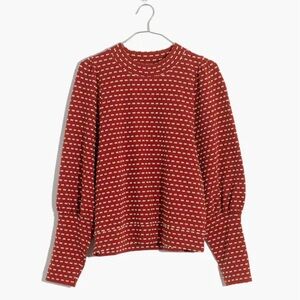 Madewell Red and White Patterned Blouse